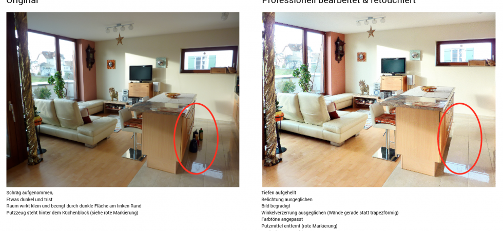 Professionelle Bildbearbeitung für Immobilienmakler Retouche